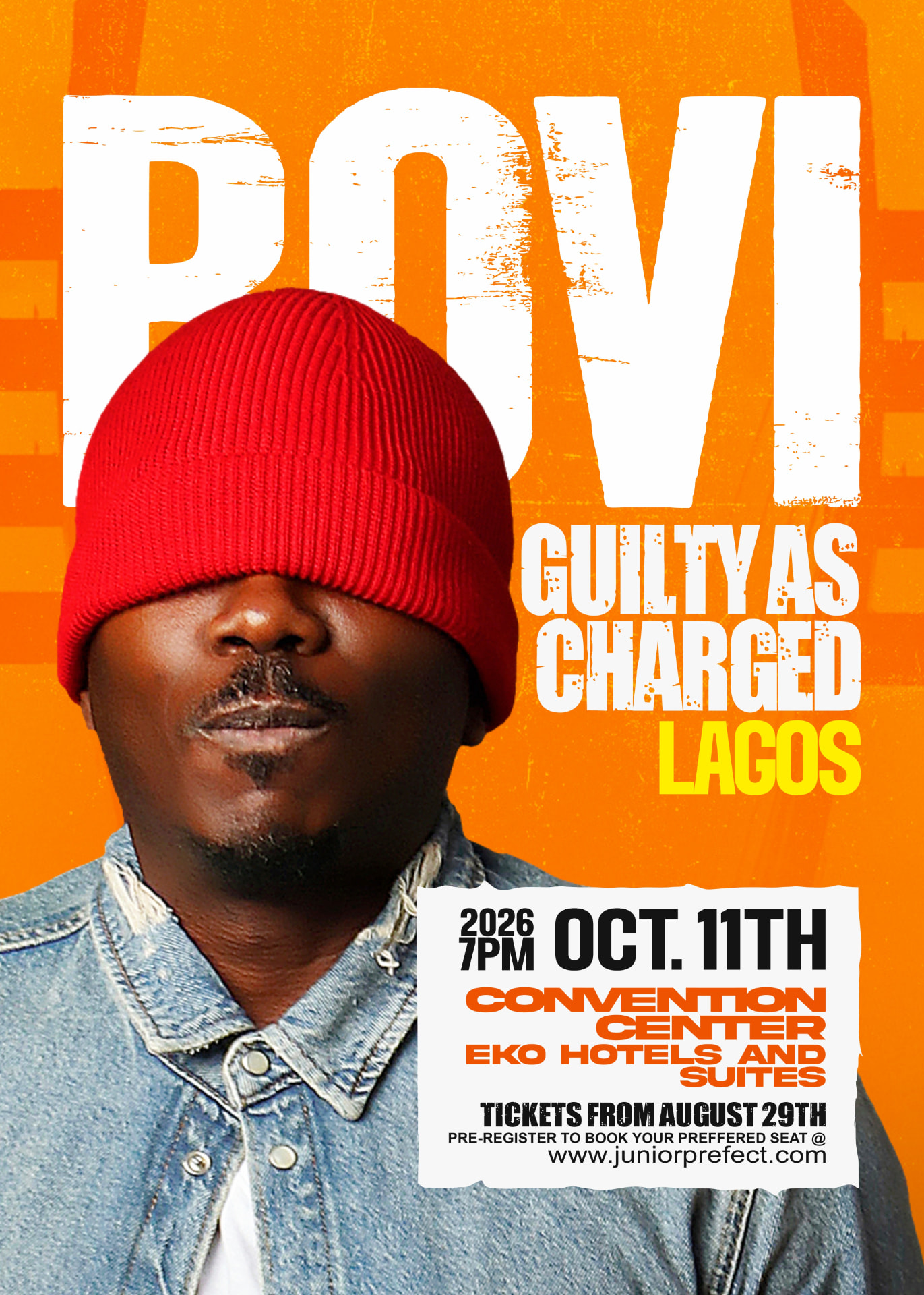 Bovi Guilty As Charged Lagos — 11 October 2026, Eko Convention Centre